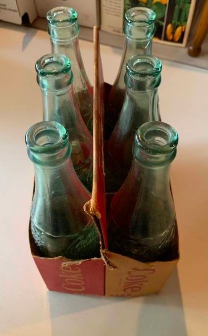 lot 301 image: 6 King Size Cocoa Cola Bottle & Cardboard Case