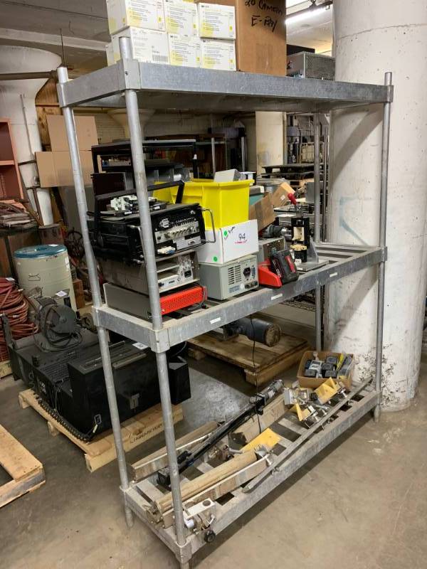 Aluminum shelf w contents