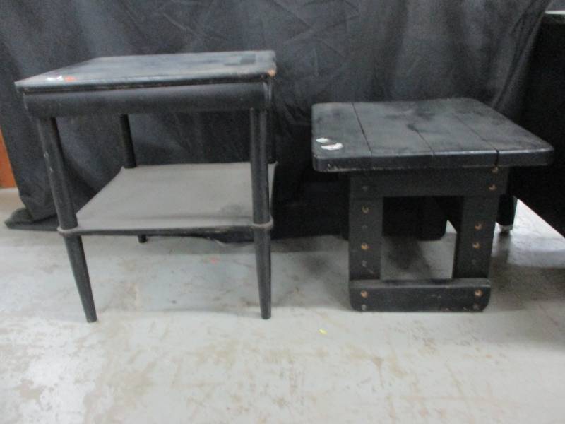 lot 6 image: Vintave Swivel Top Endtable and Another Wooden Endtable