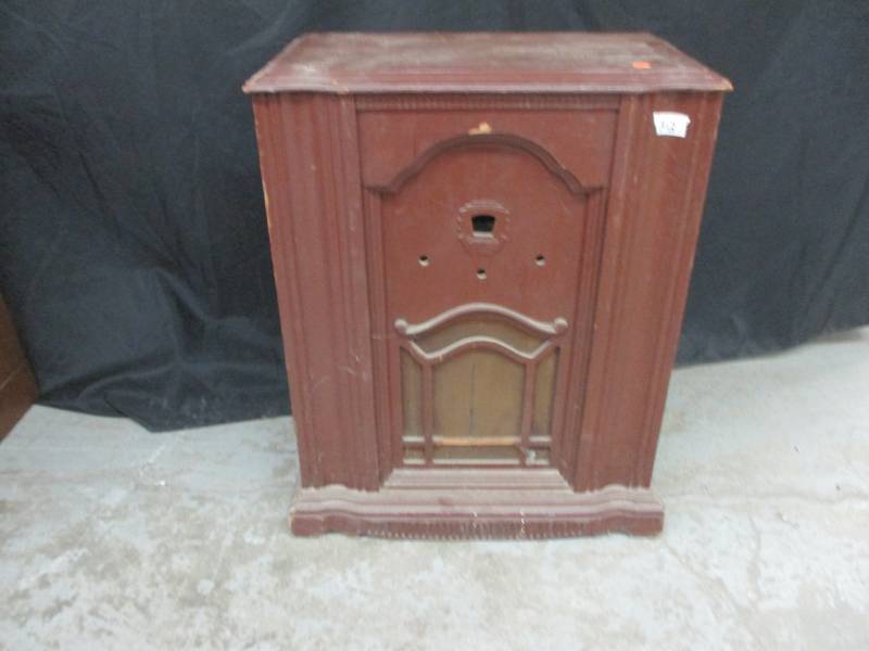 lot 17 image: Vintage Old Radio Cabinet With Shelves Inside