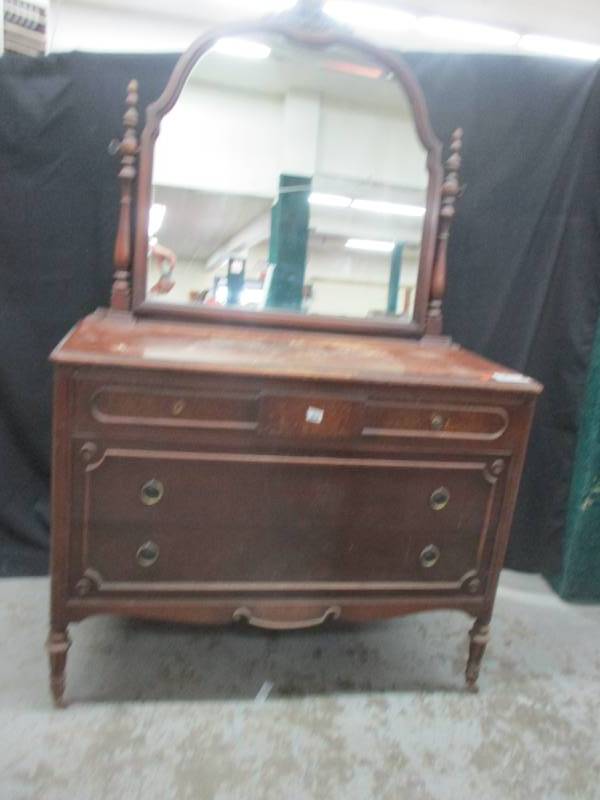 lot 20 image: Antique Dresser with Mirror