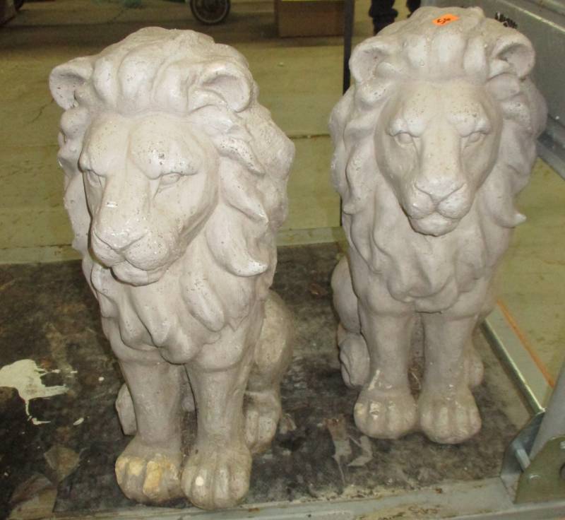 lot 56 image: Pair of Lions