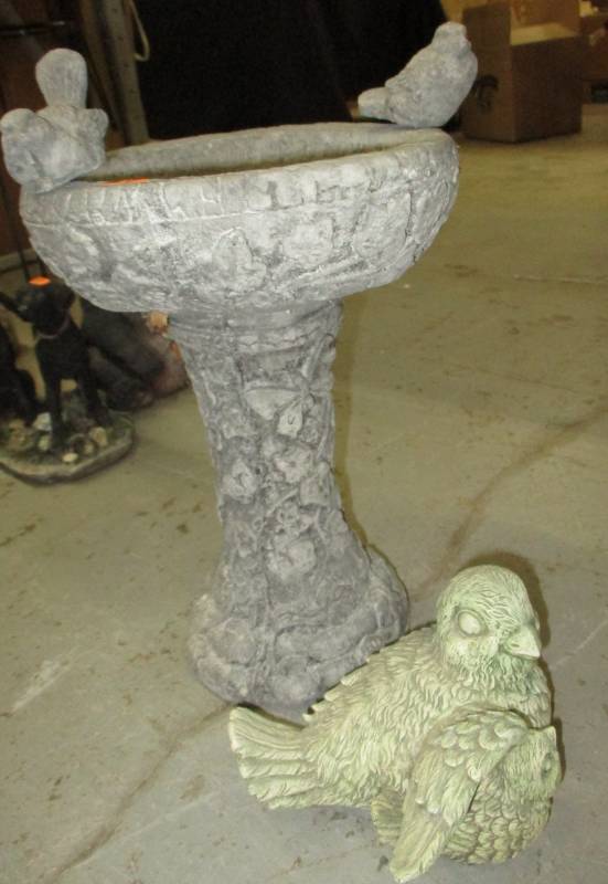 lot 57 image: Bird Bath and Birds