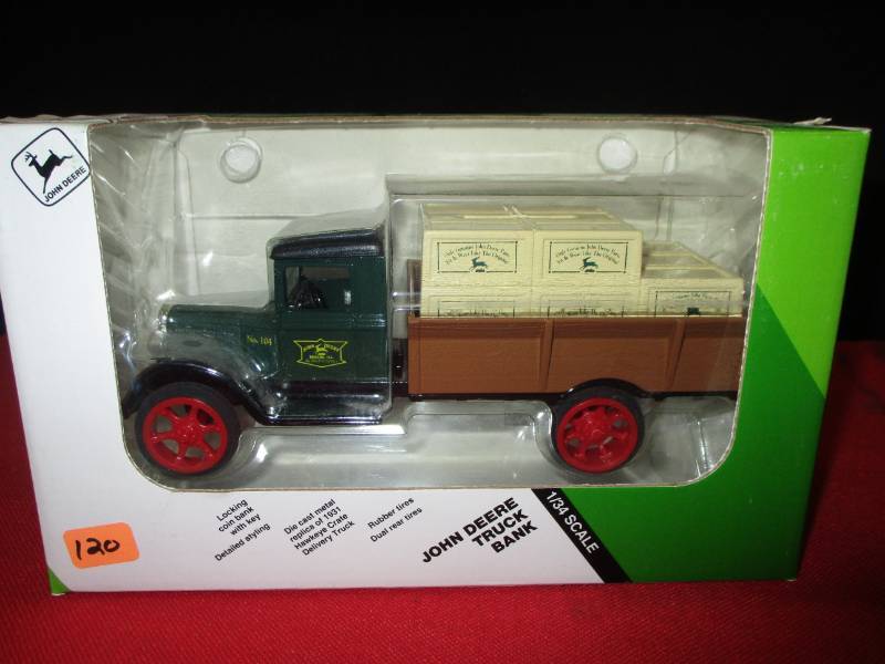 lot 120 image: #104 134 Scale John Deere Truck Bank