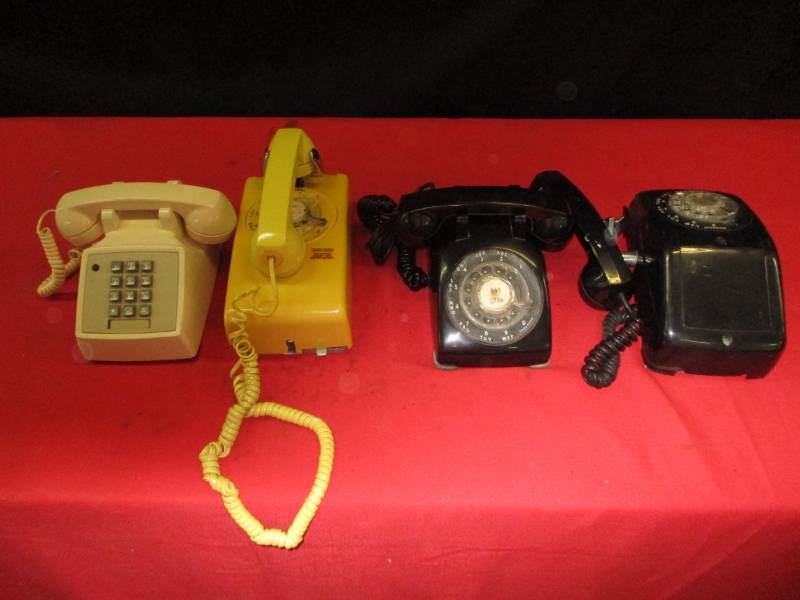 lot 132 image: Four Vintage Telephones 3 dial and one push button