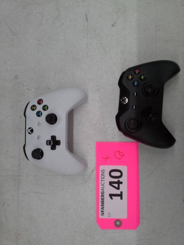 lot 140 image: Lot of (2) Microsoft Wireless Controllers For Xbox One
