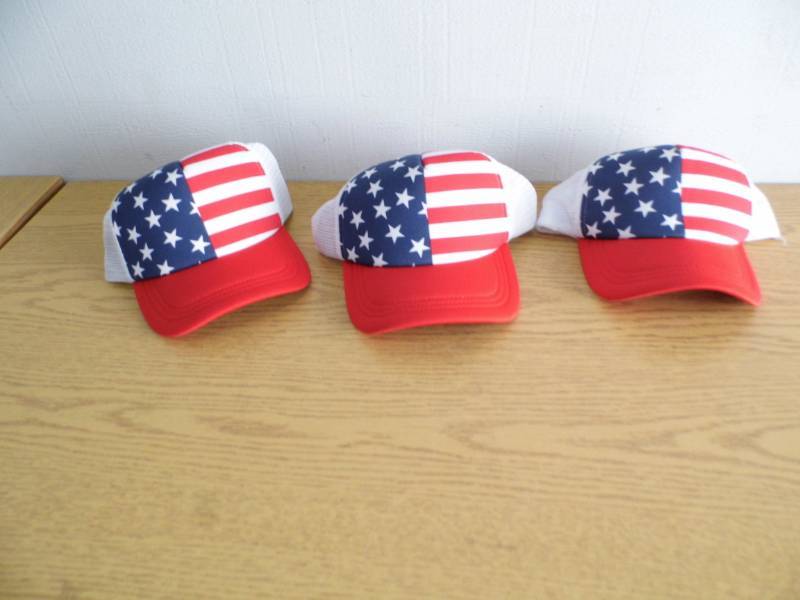 Lot of 3 Patriotic Hats