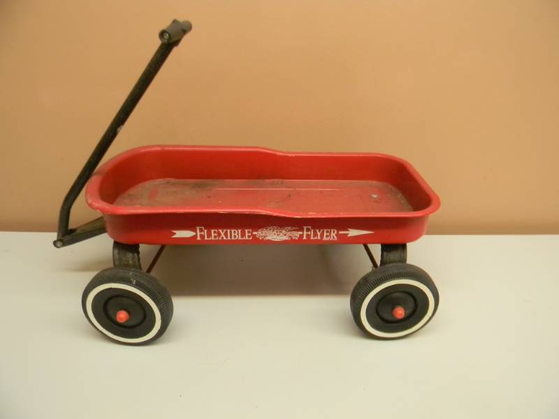 Vintage Antique Flexible Flyer Red Wagon With Whitewall Tires Antique Flexible Flyer Red Wagon With