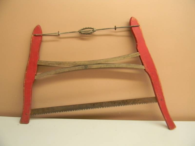 lot 12 image: ANTIQUE  VINTAGE Large 36 Wooden Bow Saw Beautiful Original Condition - SEE PICTURES