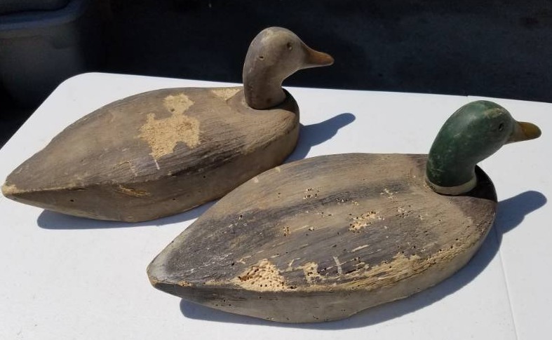lot 46 image: Herters Mallard Duck Decoys made of balsa wood