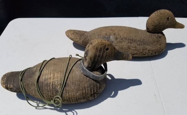 lot 49 image: Vintage Wood Mallard Duck Decoys