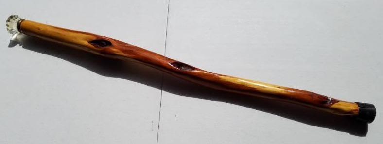 lot 91 image: 34 inch Walking Stick with glass knob