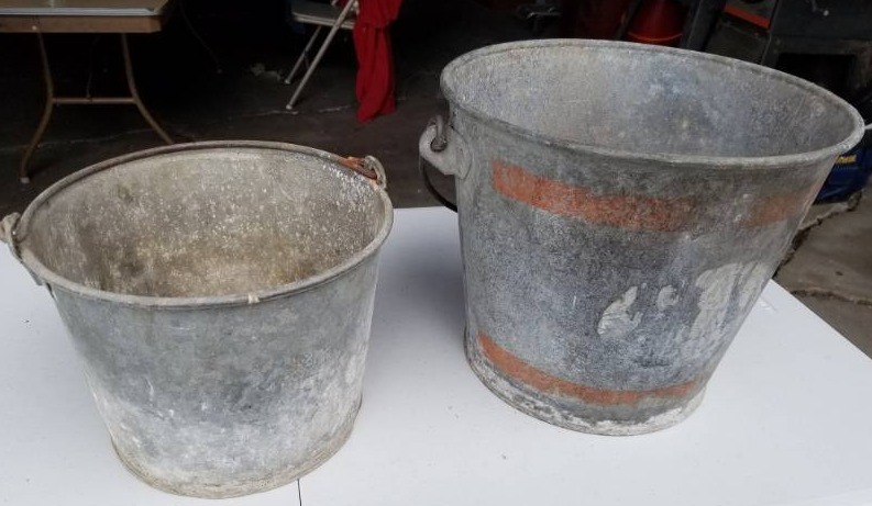 lot 102 image: 2 galvanized buckets