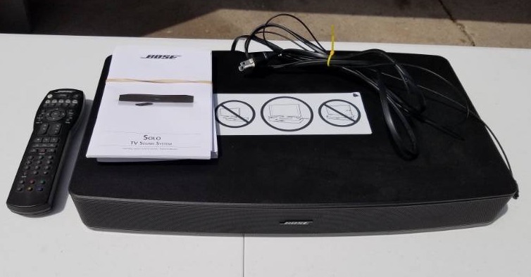 lot 108 image: Bose Solo TV Sound System w Instruction and remote
