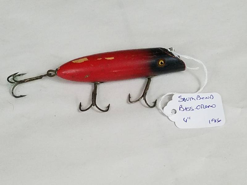 lot 180 image: Southbend Bass-Oreno 1916 Vintage Fishing Lure