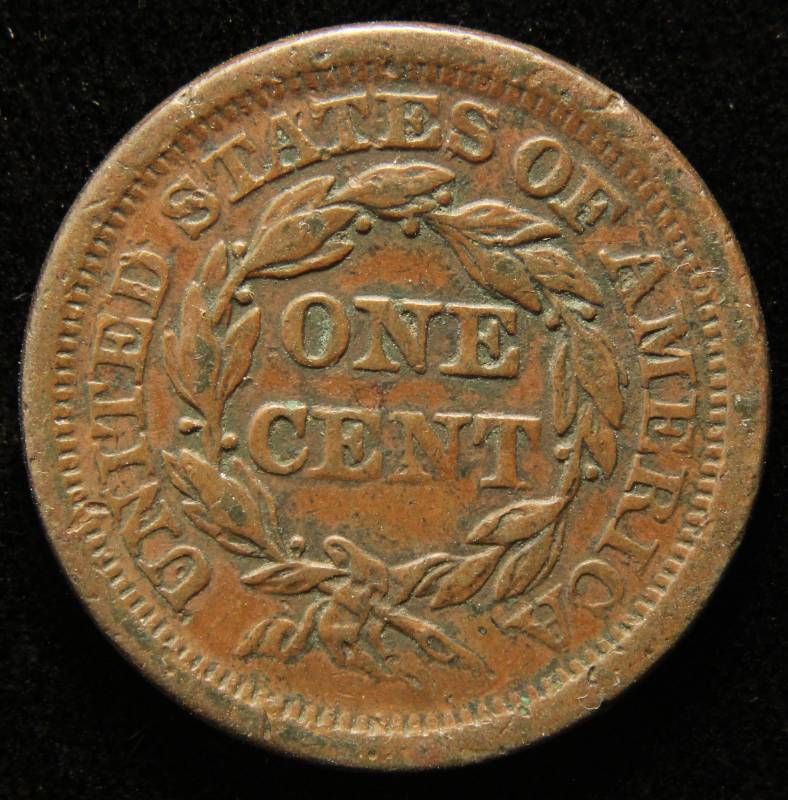 1854 US BRAIDED HAIR LARGE CENT