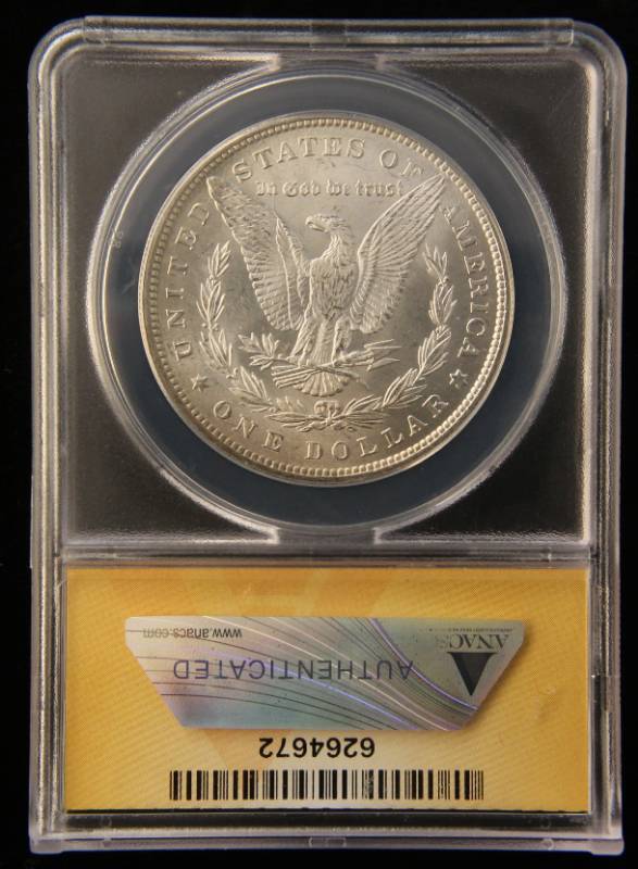 1879 MORGAN SILVER DOLLAR MS62 ANACS