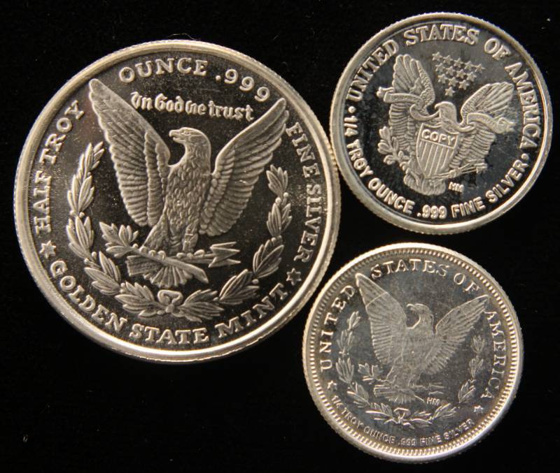 1 TROY OZ. .999 FINE SILVER (1 X 12 OZ & 2 X 14 OZ)