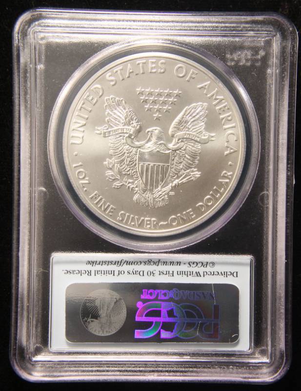 2012(W) AMERICAN SILVER EAGLE 1 TROY OZ. .999 FINE SILVER MS70 PCGS FIRSTSTRIKE