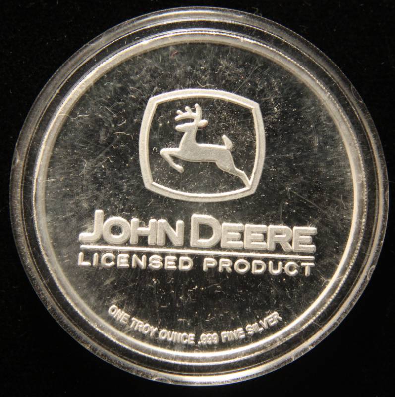 1 TROY OZ. .999 FINE SILVER JOHN DEERE MODEL A TRACTOR IN AIRTITE