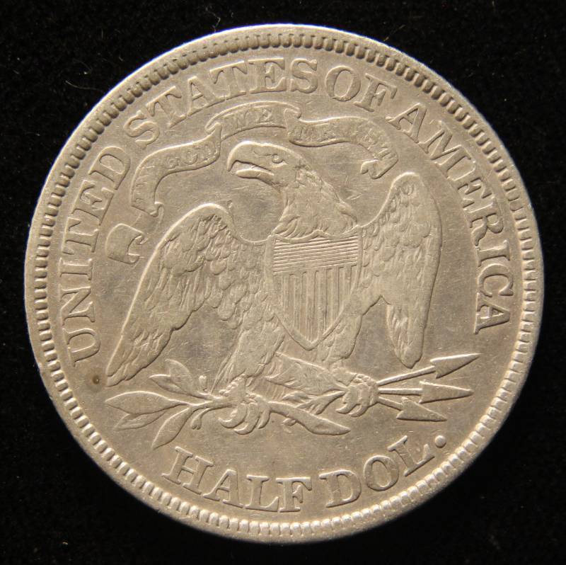 1867 US SEATED LIBERTY SILVER HALF DOLLAR BETTER DATE COIN