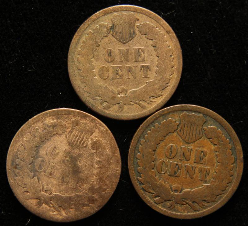 3 INDIAN HEAD CENTS 1879 1880 1881