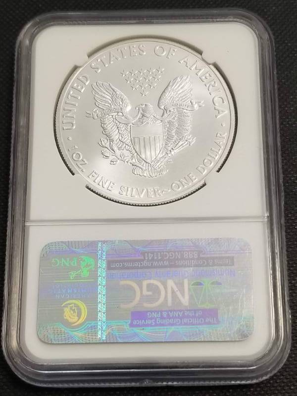 2015 AMERICAN SILVER EAGLE 1 TROY OZ. .999 FINE SILVER MS70 NGC FIRST DAY OF ISSUE
