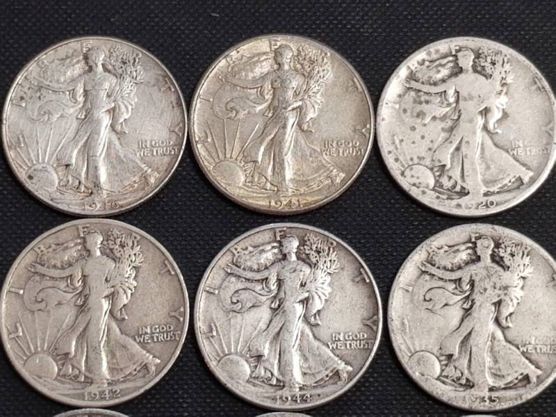 GROUP OF 20 WALKING LIBERTY SILVER HALF DOLLARS
