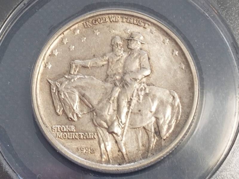 1925 US STONE MOUNTAIN HALF DOLLAR COMMEMORATIVE AU58 ANACS
