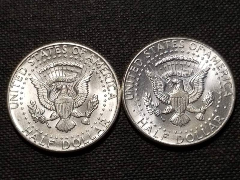 2 UNC 1964 KENNEDY SILVER HALF DOLLARS