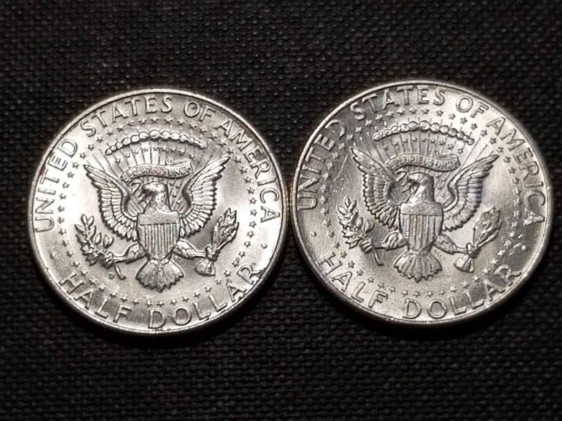 2 UNC 1964 KENNEDY SILVER HALF DOLLARS