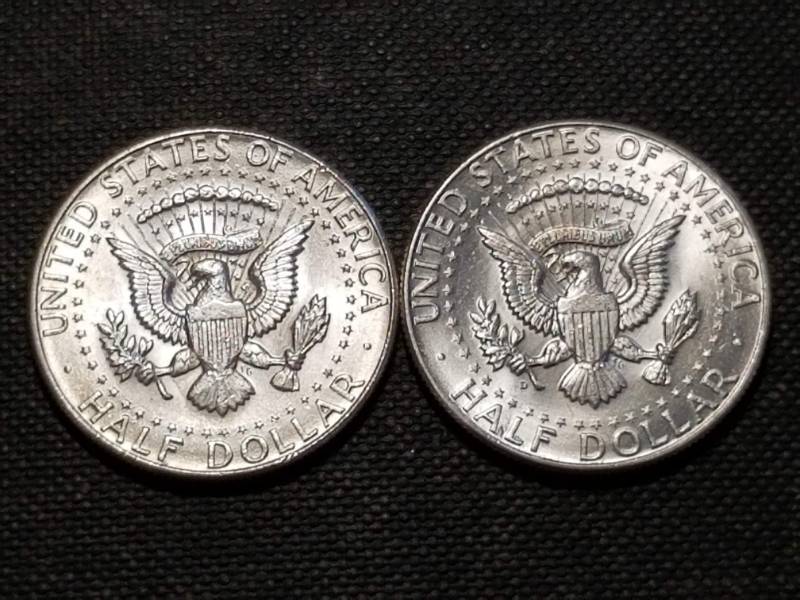 2 UNC 1964 KENNEDY SILVER HALF DOLLARS