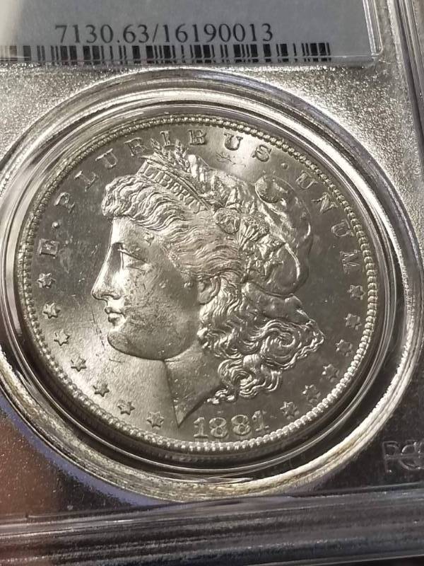 2 CERTIFIED MORGAN SILVER DOLLARS 1881-S & 1881-O PCGS-NGC MS63