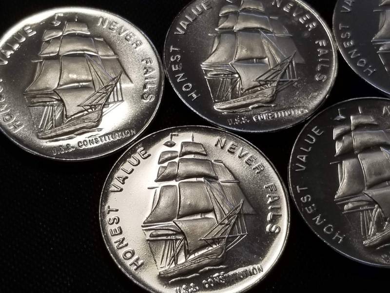 5 TROY OZ. .999 FINE SILVER (5 X 1 oz CONSTITUTION SHIP DESIGN)