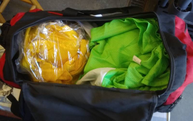 Duffel Bag Full Of Assorted Pinnies & Pads