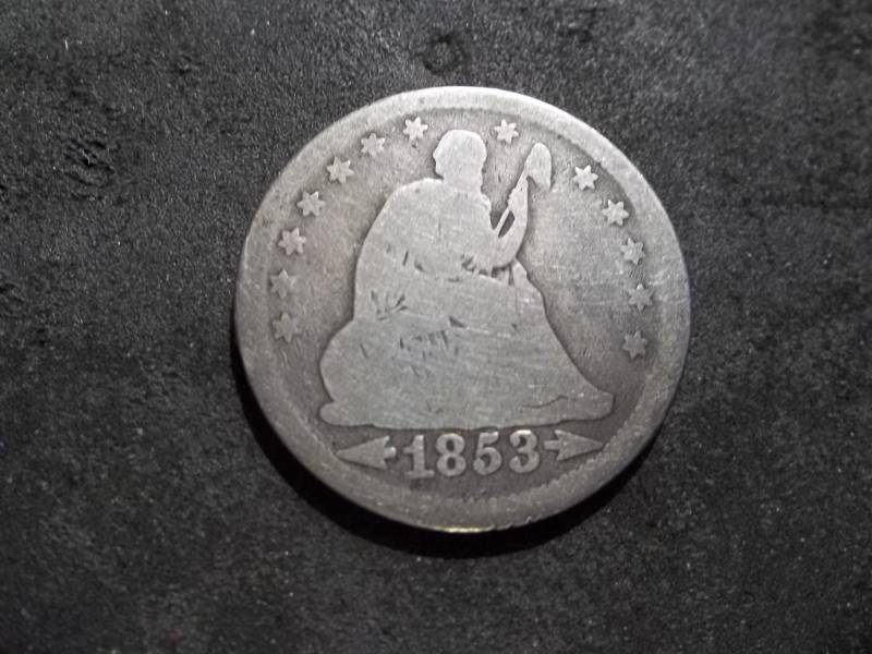 1853 Seated Liberty Quarter With Arrows & Rays