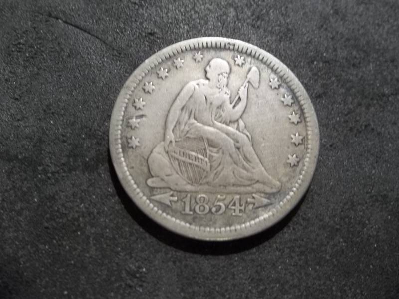 1854 Seated Liberty Quarter With Arrows