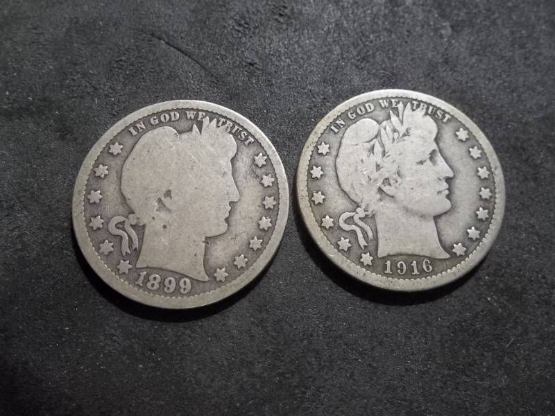 1899 & 1916 Barber Quarters Better Grades