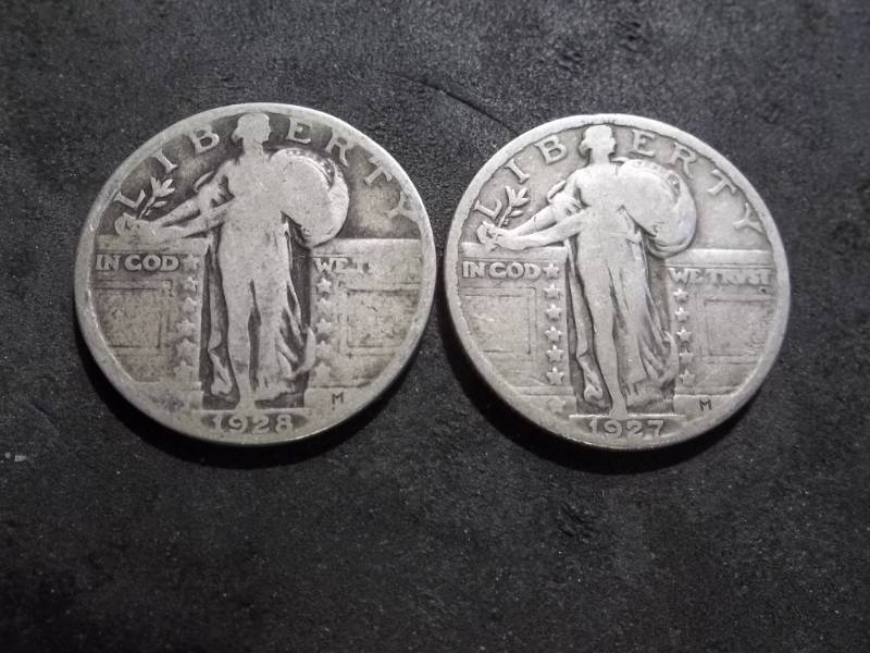 1927, 1928 Standing Liberty Quarters