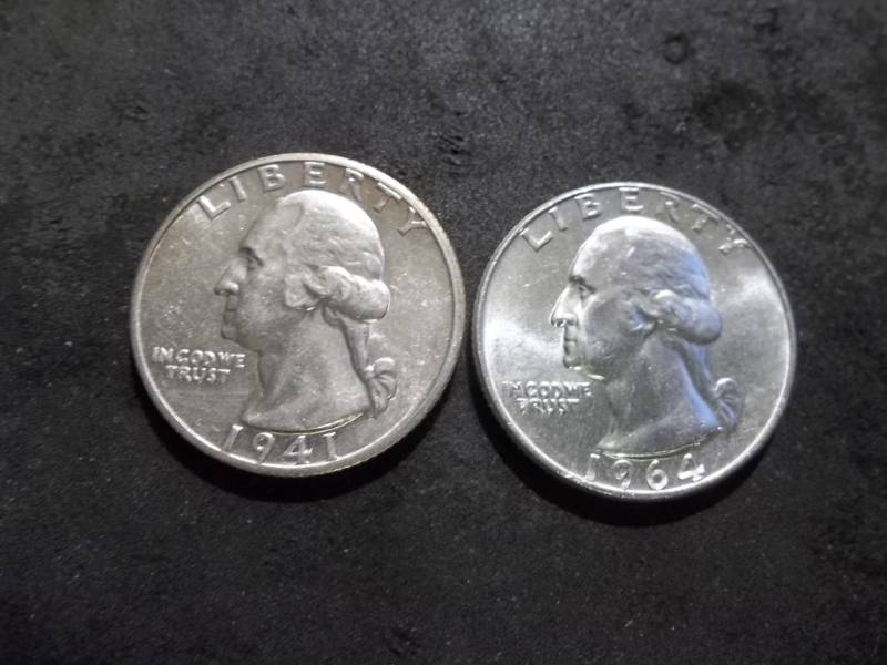 1941 S, 1964 Washington Quarters