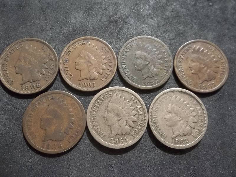 7-Indian Head Cent As Shown