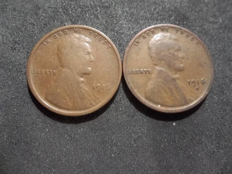 1916, 1916 D Lincoln Cents