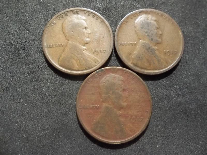 1917, 1917, 1917 D Lincoln Cents