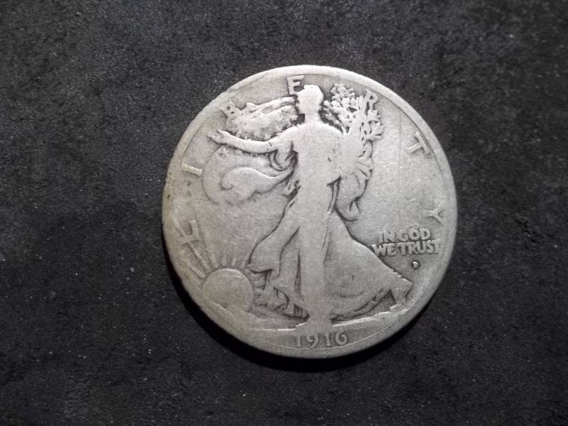 1916 D Obverse Mint Walker Half Dollar