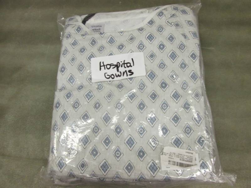 lot 113 image: 6 Patterned Hospital Gowns...