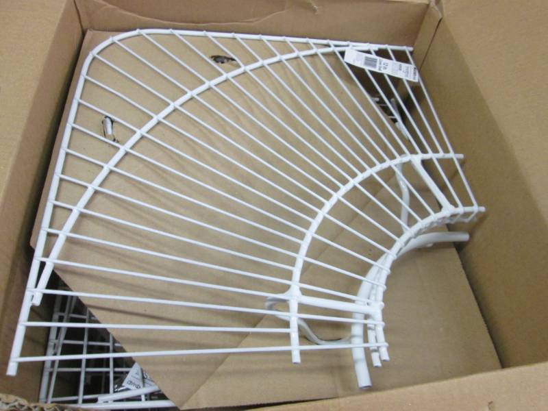 lot 134 image: Box of 6 ClosetMaid 12 inch Corner ...