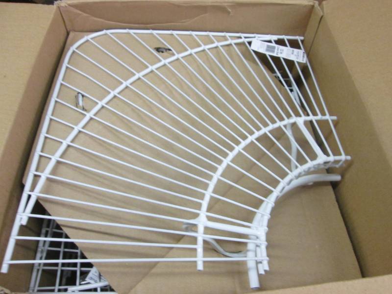 lot 137 image: Box of 6 ClosetMaid 12 inch Corner ...