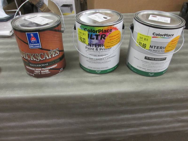 lot 166 image: 3 Cans Assorted Paint -see images...