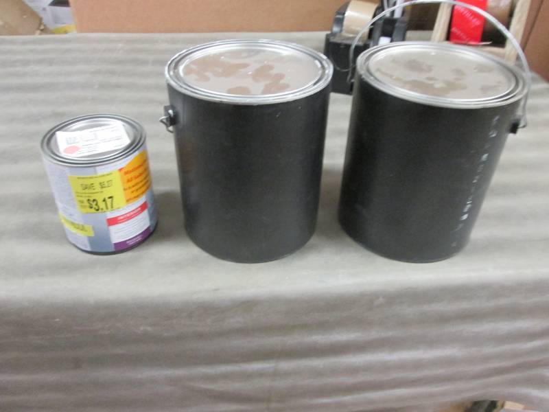 lot 167 image: 2 Cans Unlabeled Paint, 1 Quart Lab...