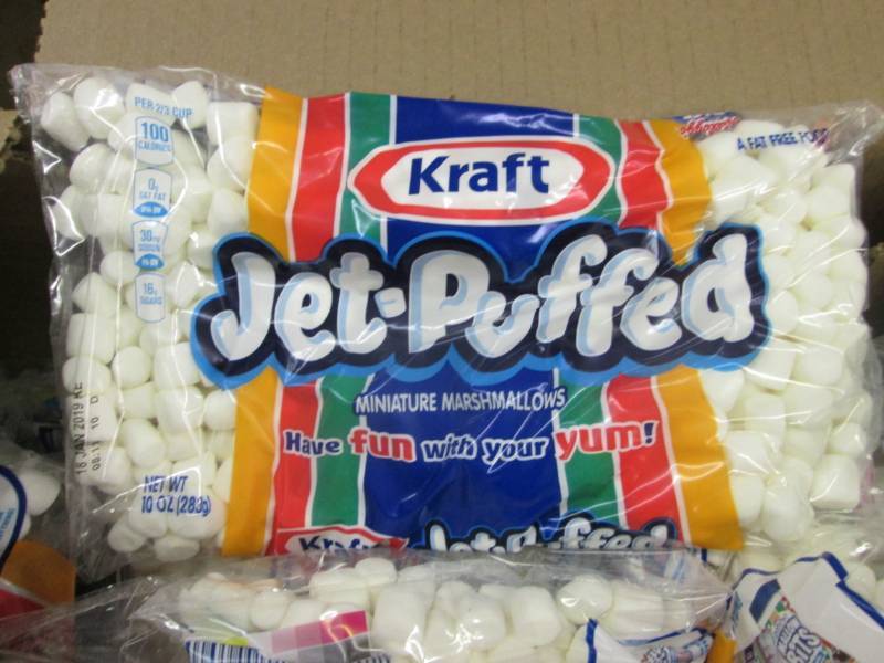 lot 229 image: Case of 18-10 oz bags Kraft Jet Puf...